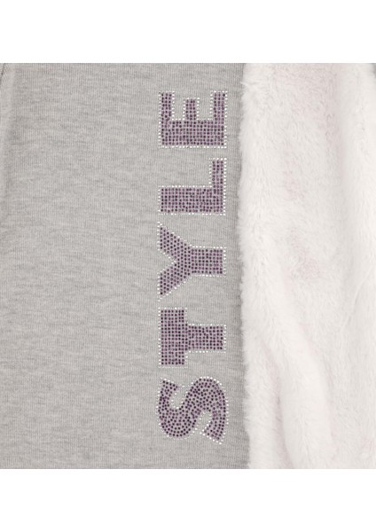 Kız Çocuk Peluş Detaylı Baskılı Sweatshırt fırsatları