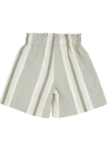 Kız Çocuk Keten Karışımlı Çizgili Şort modelleri