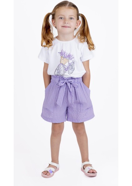 Kız Çocuk Kuşaklı Şort