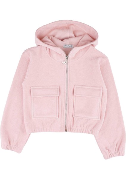 Kız Çocuk Kapüşonlu Fermuarlı Sweatshırt BK23KK14349