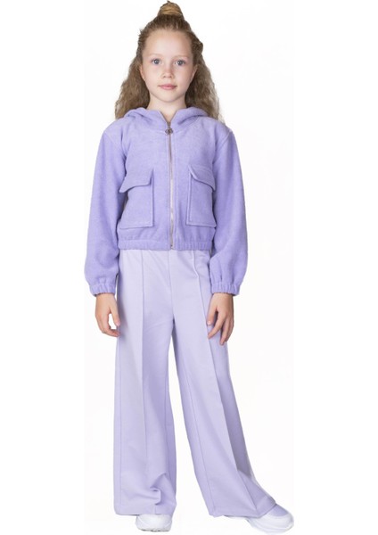 Kız Çocuk Kapüşonlu Fermuarlı Sweatshırt BK23KK14349