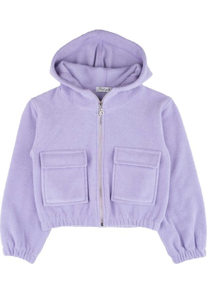 Kız Çocuk Kapüşonlu Fermuarlı Sweatshırt BK23KK14349