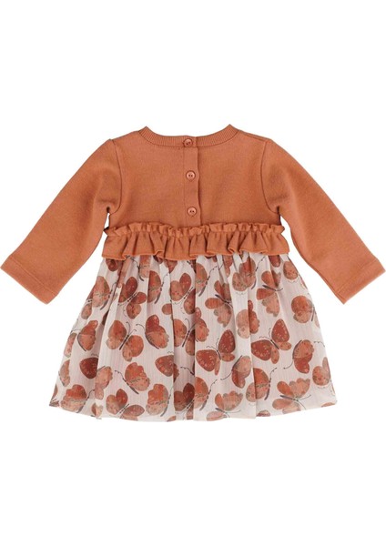 Kız Bebek Baskılı Tül Detaylı Elbise fırsatları