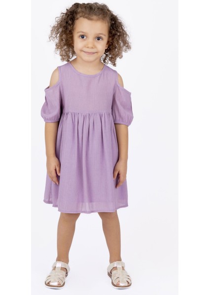Kız Çocuk Omuzu Açık Elbise