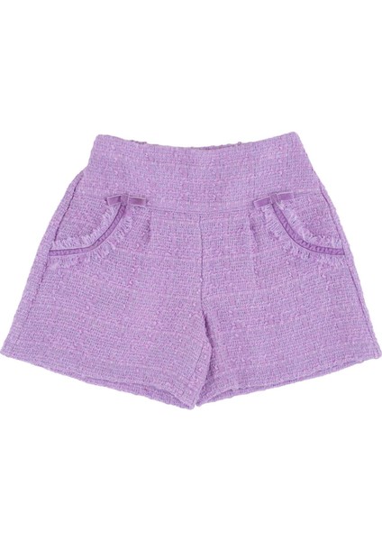 Kız Çocuk Lila Tüvit Şort modelleri