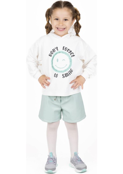 Kız Çocuk Taşlı Kapüşonlu Sweatshırt