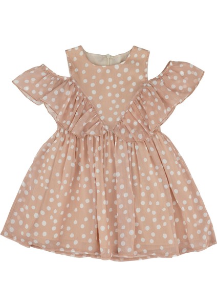 Kız Çocuk Puantiye Desenli Fırfırlı Elbise fiyatları