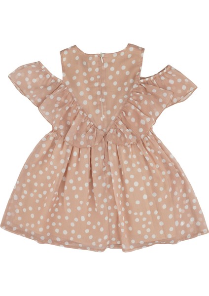 Kız Çocuk Puantiye Desenli Fırfırlı Elbise modelleri