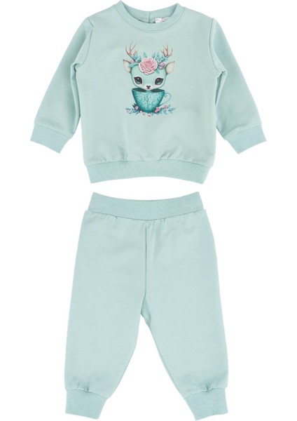 Kız Bebek Mint Ikili Eşofman Takımı