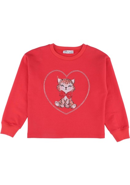 Kız Çocuk Ayıcık Baskılı Sweatshırt fiyatları