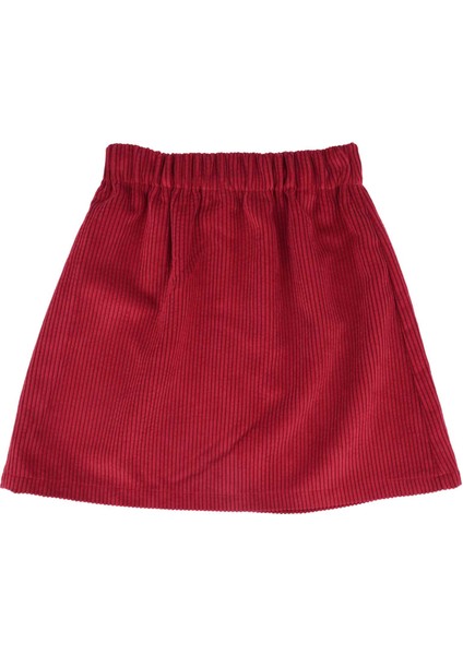 Kız Çocuk Düğmeli Kadife Etek modelleri