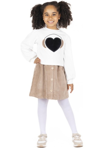 Kız Çocuk Düğmeli Kadife Etek fırsatları