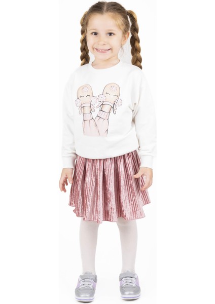 Kız Çocuk Baskılı Sweatshırt