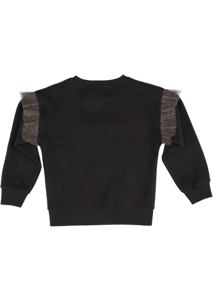 Kız Çocuk Siyah Blok Tüllü Sweatshirt modelleri