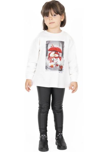 Kız Çocuk Baskılı Sweatshırt