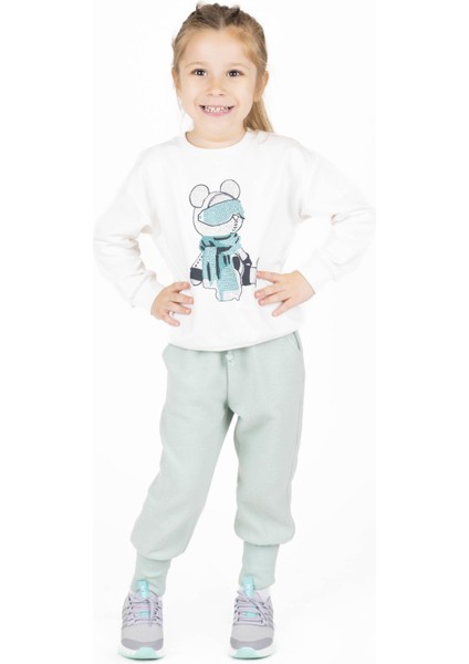 Kız Çocuk Taş Baskılı Sweatshırt