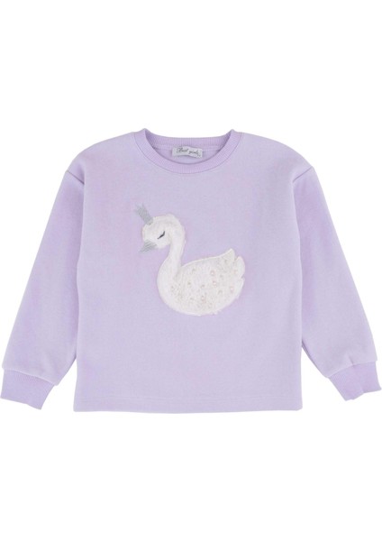 Kız Çocuk Kuğu Işlemeli Sweatshırt indirimleri