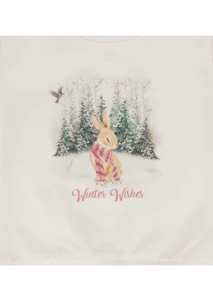 Kız Bebek Tavşan Baskılı Iki Renkli Takım modelleri