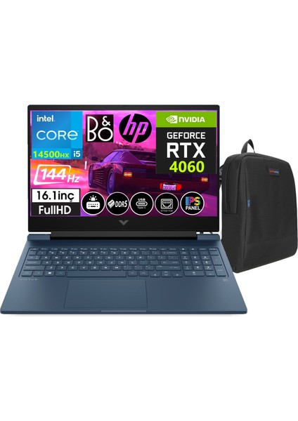 Hp Victus 16-R1057NT Intel Core I5-14500HX 32GB Ddr5 Ram 2tb SSD 8gb RTX4060 16.1 Inç 144Hz IPS Fhd Freedos Taşınabilir Bilgisayar VCS9J260EAW06+WEBLEGELSINÇANTA