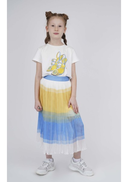 Kız Çocuk Blok Renkli Etek