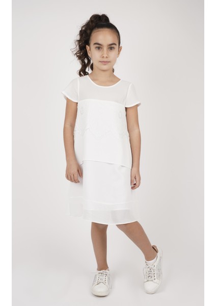 Kız Çocuk Dantel Detaylı Elbise