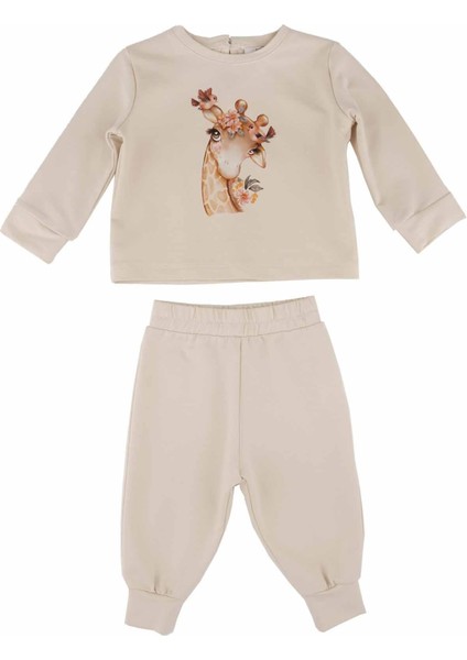 Kız Bebek Baskılı Eşofman Takımı