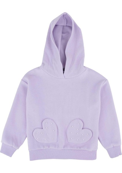 Kapşonlu Kalp Desenli Sweatshırt indirimleri