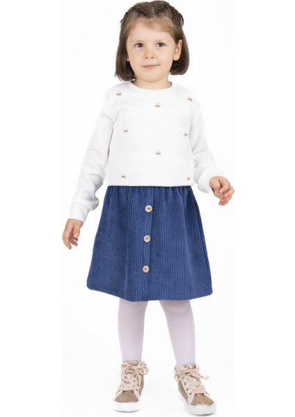 Kız Çocuk Düğmeli Kadife Etek fırsatları