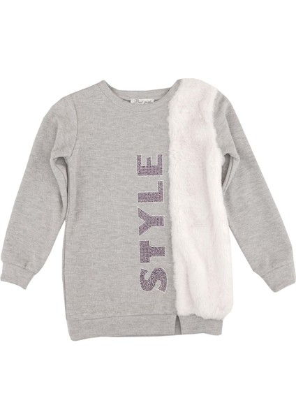 Kız Çocuk Peluş Detaylı Baskılı Sweatshırt fiyatları