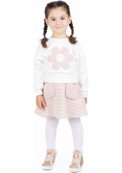 Kız Çocuk Papatya Işlemeli Sweatshırt