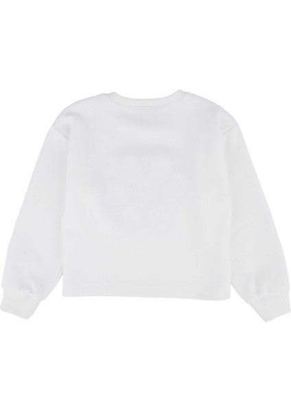 Kız Çocuk Papatya Işlemeli Sweatshırt modelleri