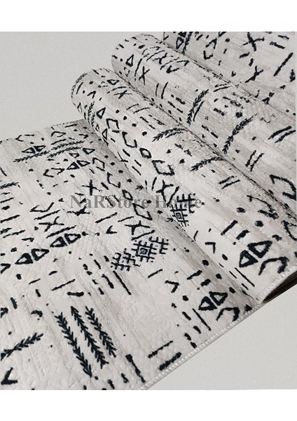 Iskandinav Kabartmalı Krem Kaymaz Taban Yıkanabilir Kesme Yolluk Halı fiyatları