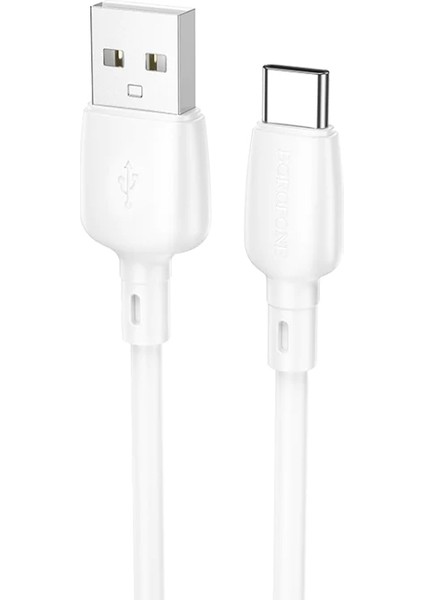 Şarj Kablo 100W USB To Type-C Hızlı Şarj ve Data Kablosu Uzunluk 1 Metre Beyaz Usb-A To Usb-C BX93