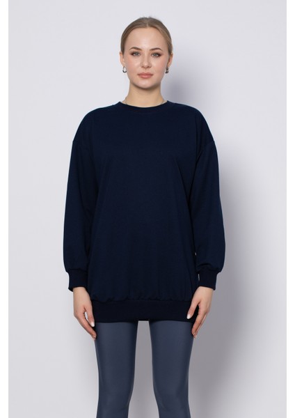 Barrels and Oil Bisiklet Yaka Basic Sweatshirt - Lacivert