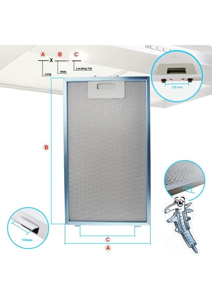 Davlumbaz & Aspiratör Metal Yağ Filtresi 307X228MM fiyatları