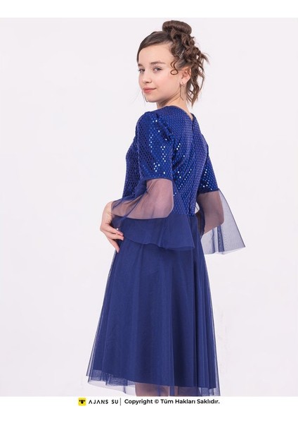 Kız Çocuk Mezuniyet Elbisesi Tüllü Kısakol Pul Detaylı Günlük Stil Beyaz fiyatları