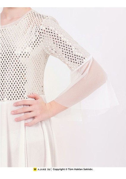 Tüllü Kısakol Pul Detaylı Mezuniyet Kız Çocuk Elbise fırsatları