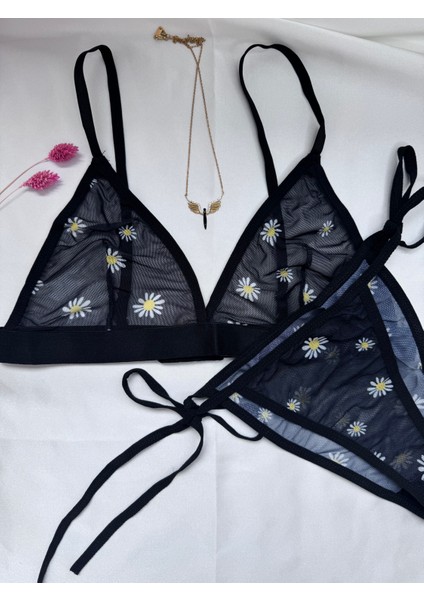 Style Papatya Desenli Bralet Takımı