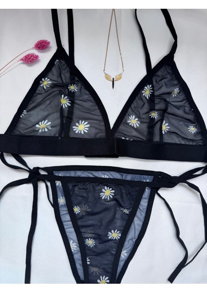 Style Papatya Desenli Bralet Takımı