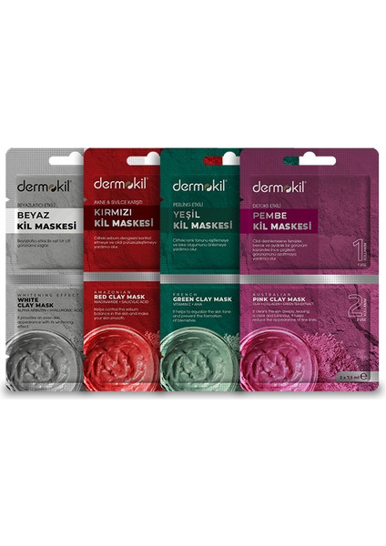 Kıvrımlı Kil Maske*4'Lü Set