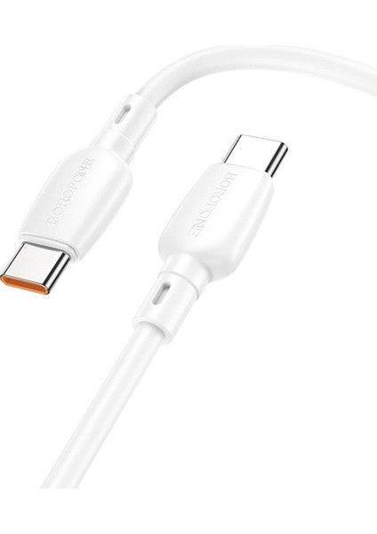 Şarj Kablo 100W Type-C To Type-C Hızlı Şarj ve Data Kablosu Uzunluk 1 Metre Beyaz Usb-C To Usb-C BX93