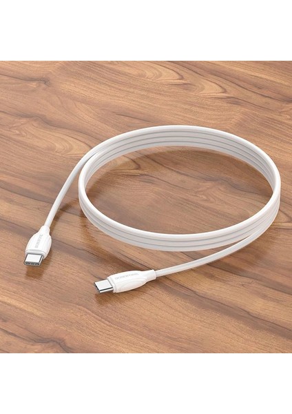 Şarj Kablo 100W Type-C To Type-C Hızlı Şarj ve Data Kablosu Uzunluk 1 Metre Beyaz Usb-C To Usb-C BX93