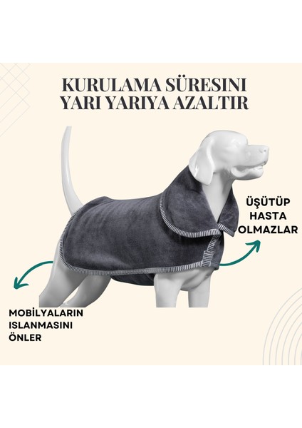 Microlux Köpek Bornozu, 2 Katlı