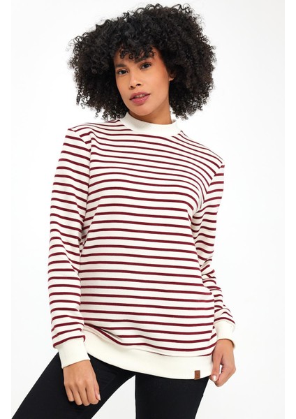 Bisiklet Yaka Çizgili SWEATSHİRT(E23-761A-BYN)