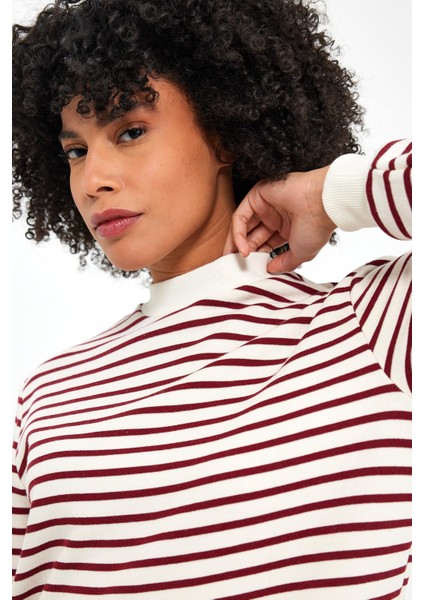 Bisiklet Yaka Çizgili SWEATSHİRT(E23-761A-BYN) fiyatları