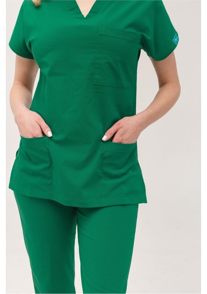 Kadın Likralı Yarasa Kol Hemşire Doktor Takım Ameliyathane Yeşili fiyatları