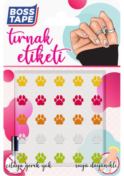 Yapışkanlı Tırnak Etiketi Sticker Tırnak Süsleme Nail Art Tattoo Dövmesi Pati