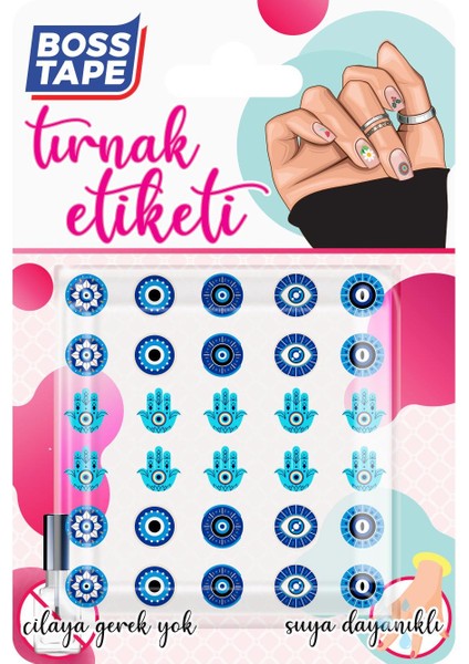Yapışkanlı Tırnak Etiketi Sticker Tırnak Süsleme Nail Art Tattoo Dövmesi Nazar