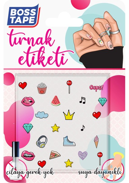 Yapışkanlı Tırnak Etiketi Sticker Tırnak Süsleme Nail Art Tattoo Dövmesi