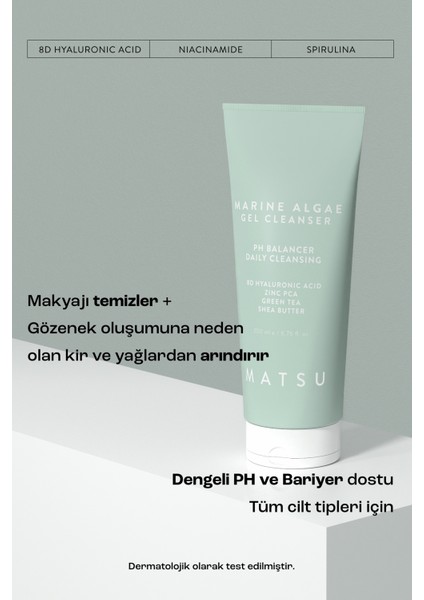 Marine Algae Sebum Ph Dengeleyici Günlük Temizleme Jeli 200 ml indirimleri